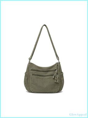 Canvas Messenger Bag Multiple Pocket Crossbody Purse Satchel Hobo Handbag